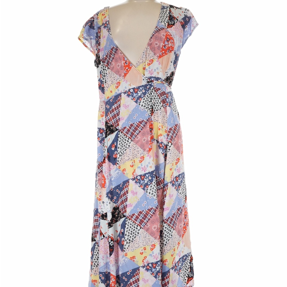 GAP Patchwork Print Wrap Dress Size Medium - image 4